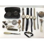 Group of wristwatches including Rotary, Tissot, Seiko and a ladies vintage cocktail watch, together