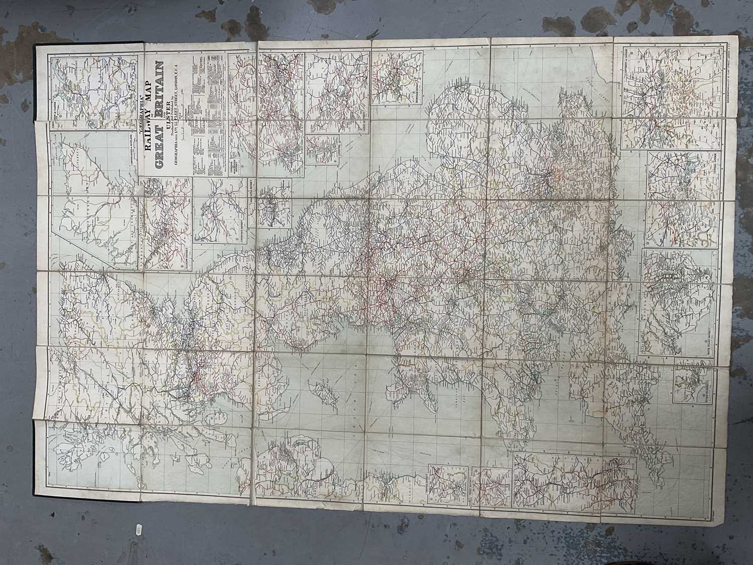 "Geographia" Railway Map of Great Britain and Ulster, 1923 for Fleet Sales Service, together with Ir - Bild 5 aus 7