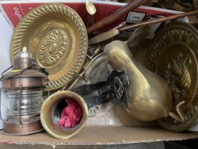 Large collection of brass and copper (3 boxes)