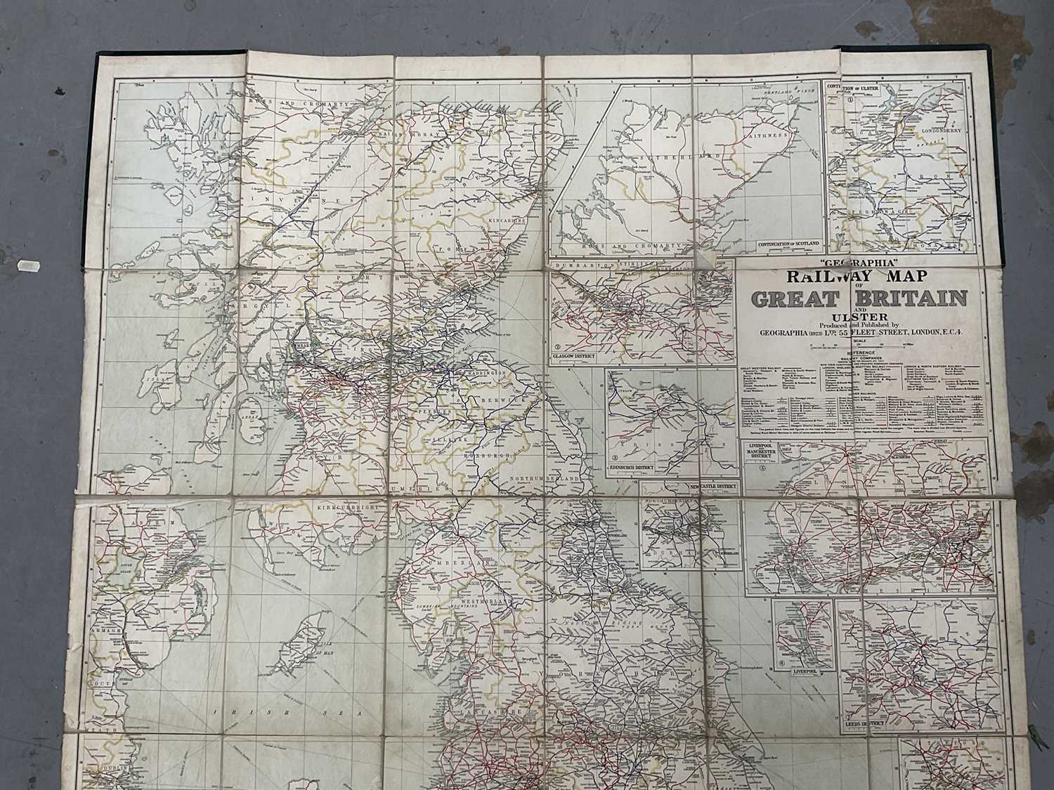 "Geographia" Railway Map of Great Britain and Ulster, 1923 for Fleet Sales Service, together with Ir - Image 3 of 7