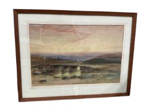 Arthur Henry Enoch (1849-1917) watercolour- Dartmoor landscape