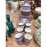 Extensive Royal Worcester blue and white teaset