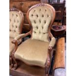 Victorian button back elbow chair