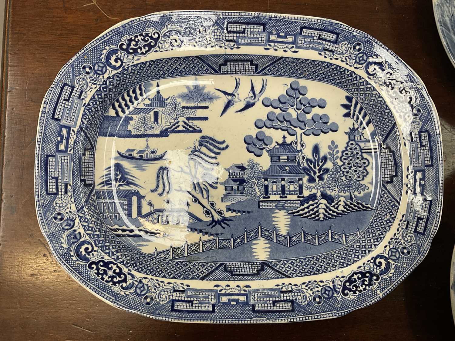 Four 19th century blue and white transfer printed plates 'Dr Syntax' and two Delft plates - Image 13 of 13