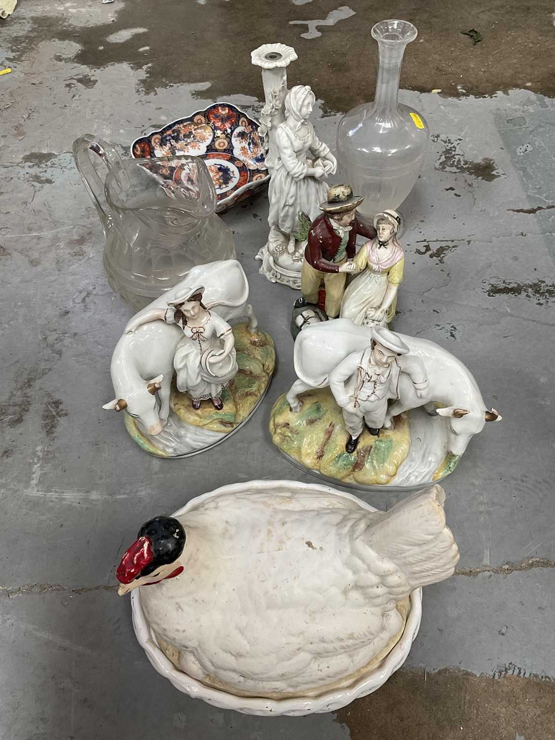 Group of 19th century ceramics and glass