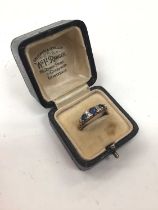 Antique gold sapphire and diamond ring