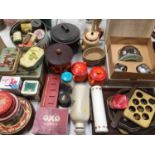 Collection of vintage tins and kitchenalia