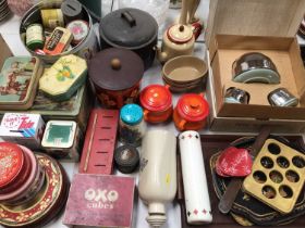 Collection of vintage tins and kitchenalia