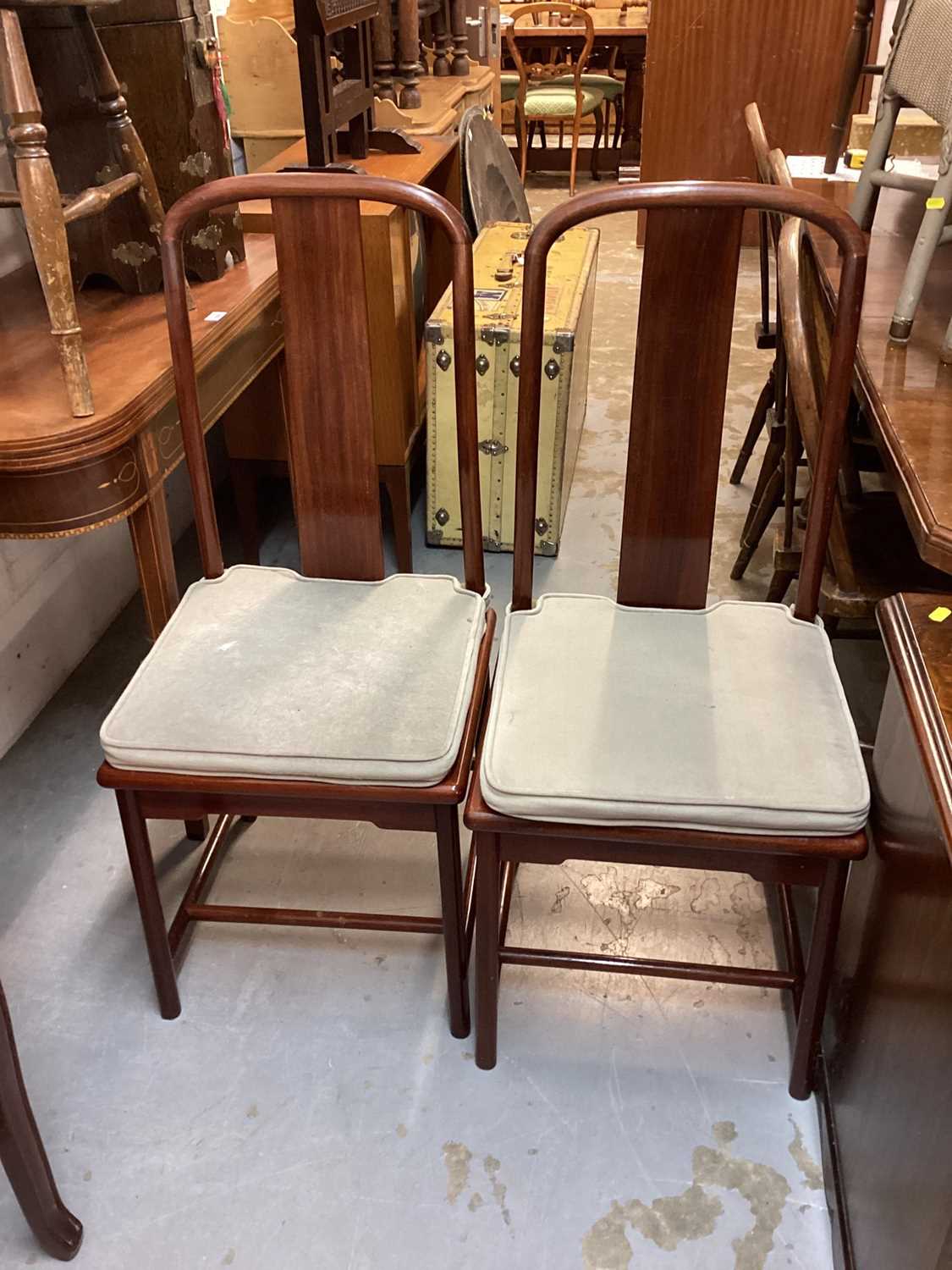 Set of four Chinese hardwood dining chairs - Image 2 of 2