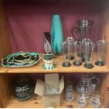 Group of Art Deco ceramics to include Art Deco glass water jugs and tumblers