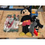 Pelham puppet, group of dolls, a huge Mickey Mouse and other soft toys
