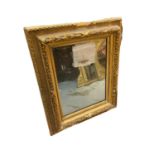 Gilt easel mirror