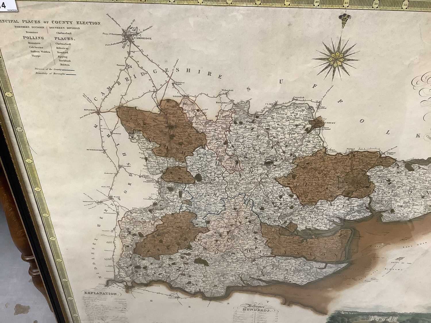 19th century map of the county of Essex by C & I Greenwood in glazed frame. - Image 3 of 3