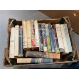 Three boxes of book club crime and romance books (3 boxes).
