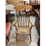 Victorian ash and elm stick back chair