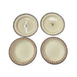 Pair of Wedgwood Queensware crested plates and another pair of plates