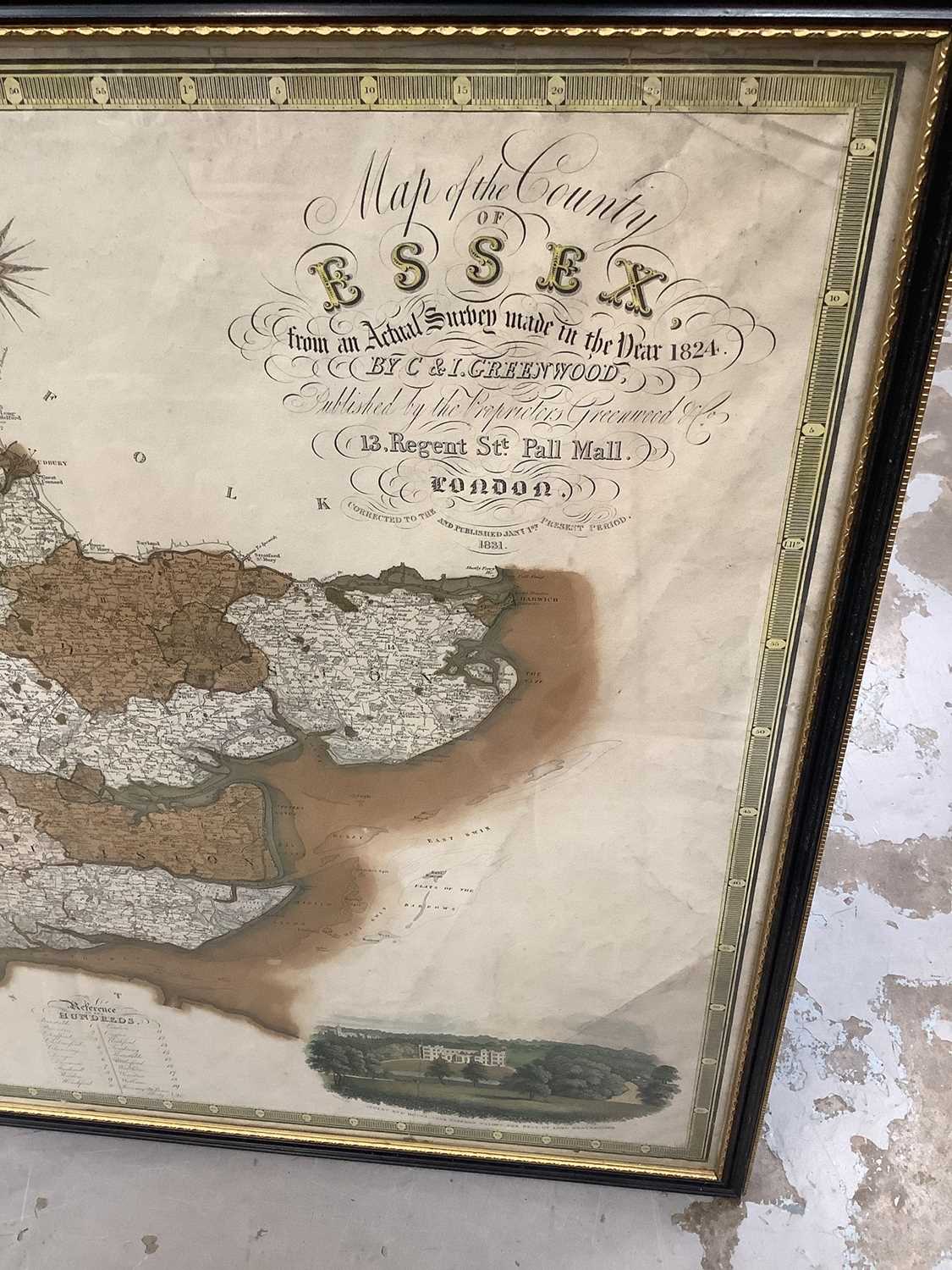 19th century map of the county of Essex by C & I Greenwood in glazed frame. - Image 2 of 3