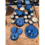 Watcombe Pottery kingfisher pattern tea set