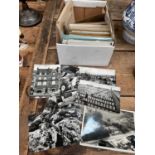 Box of postcards, including WW1 photographic