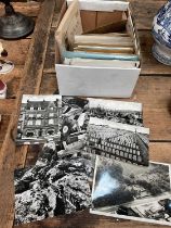 Box of postcards, including WW1 photographic