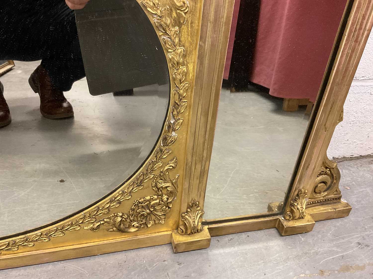 Early 19th century overmantel mirror in gilt frame - Image 5 of 6
