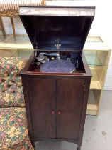 1920s gramophone in a mahogany cabinet