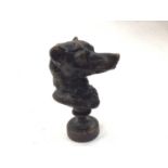 Bronze desk seal in the form of a dog's head