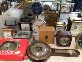 Group of vintage clocks, travel clocks etc