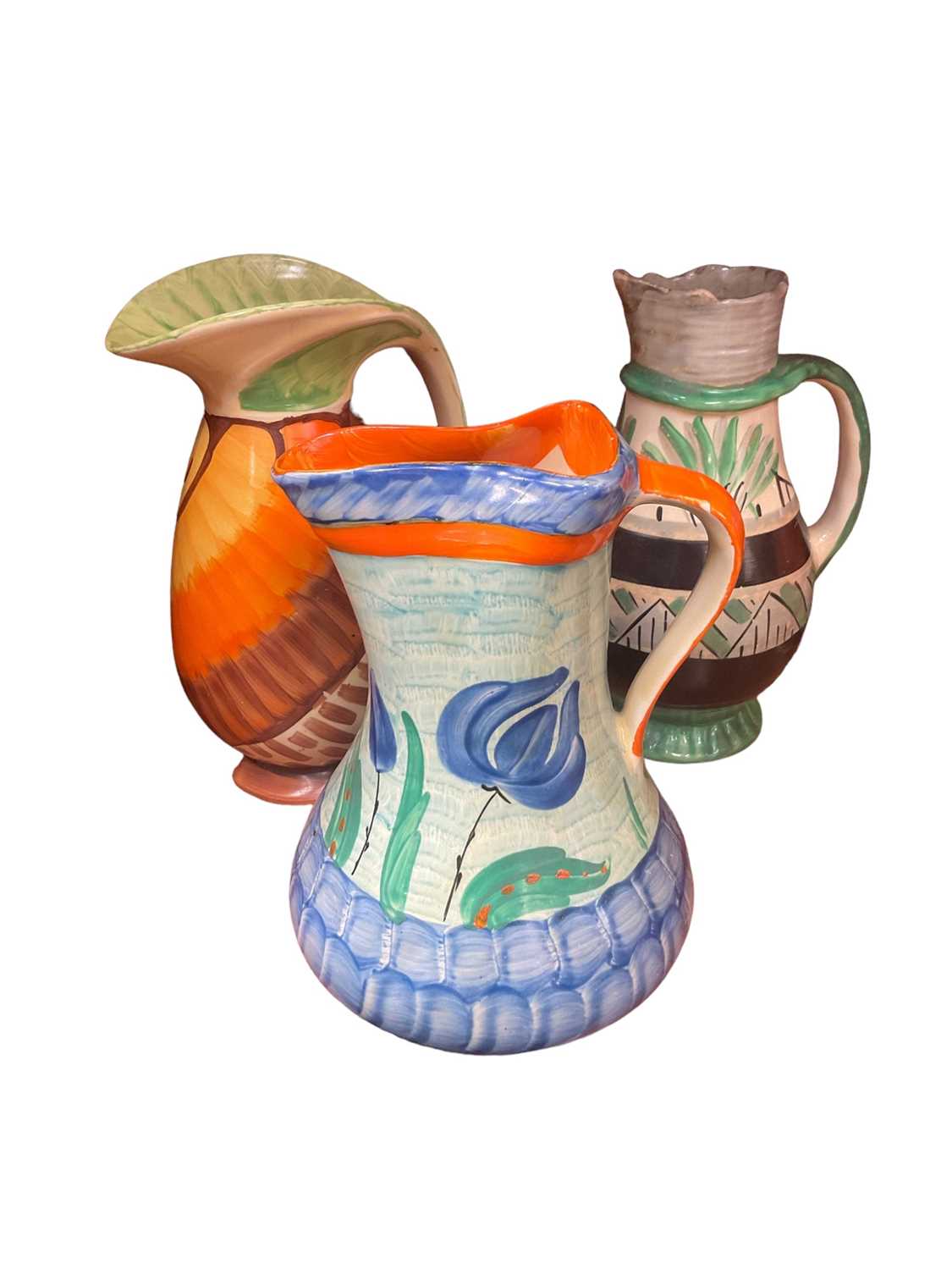 Collection of Art Deco Myott jugs/vases with hand painted decoration (8) - Image 2 of 5