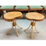 Two David Gregson bespoke made occasional tables dated 1993 together with a similar coffee table