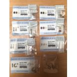 Eight pairs of 9ct gold gem set earrings, mostly new and sealed with Gems TV certificates