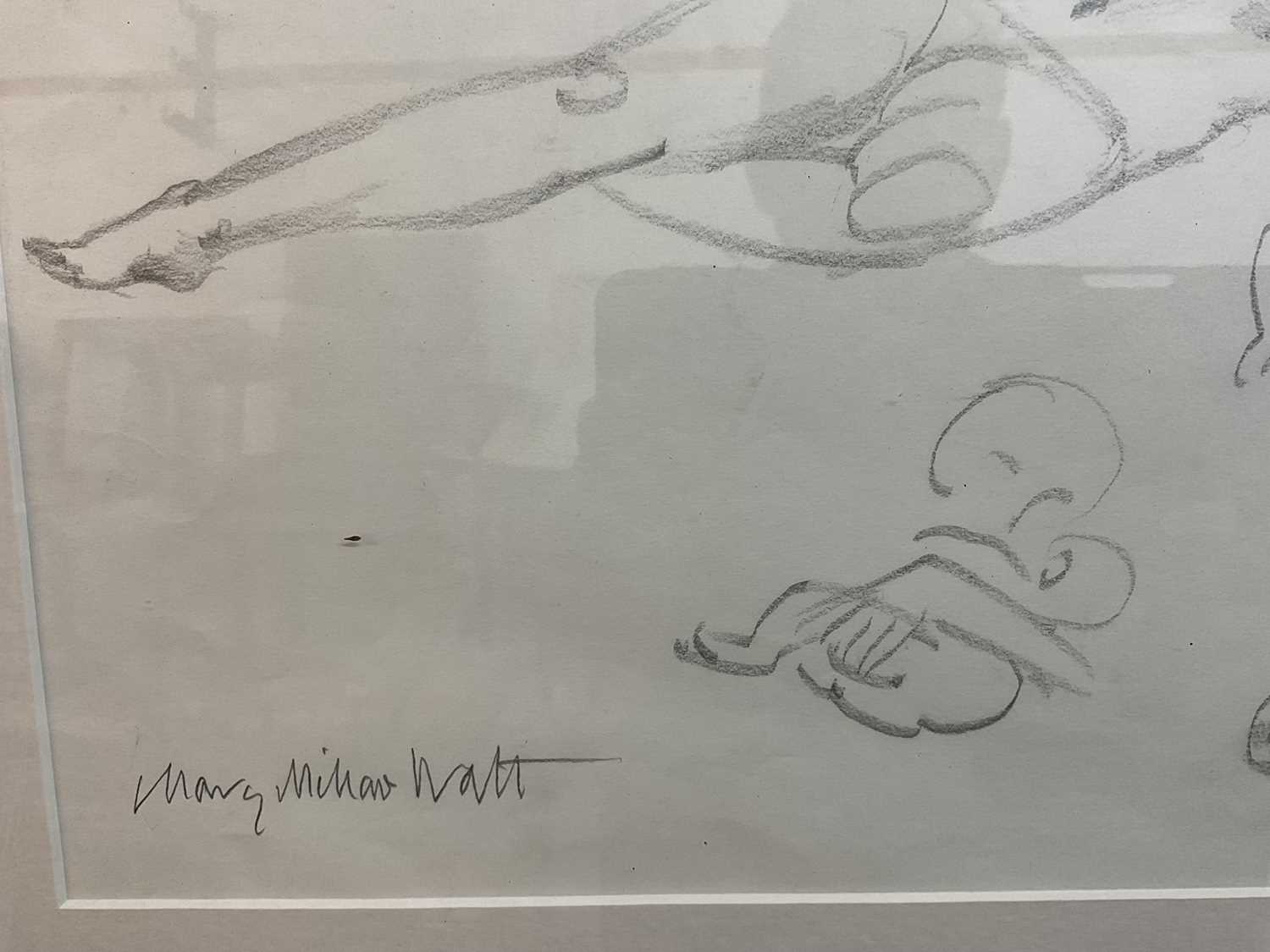 Mary Millar Watt, pencil, figure studies, signed, 28 x 39cm, framed - Image 4 of 6