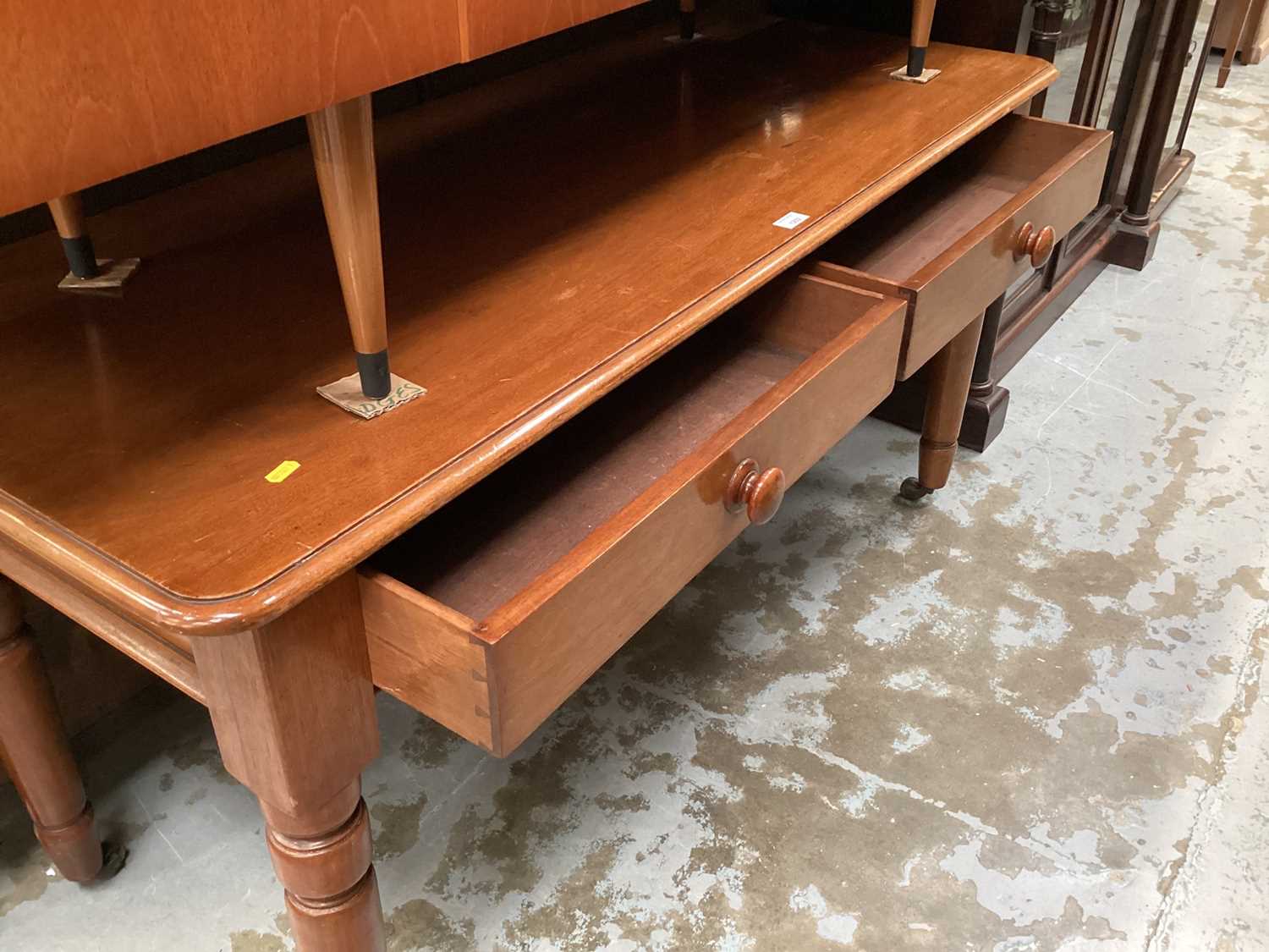 Victorian mahogany hall table with two drawers - Bild 3 aus 4