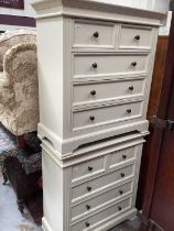 Pair of contemporary white painted chest of drawers