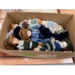 Group of porcelain headed and other dolls (1 box)