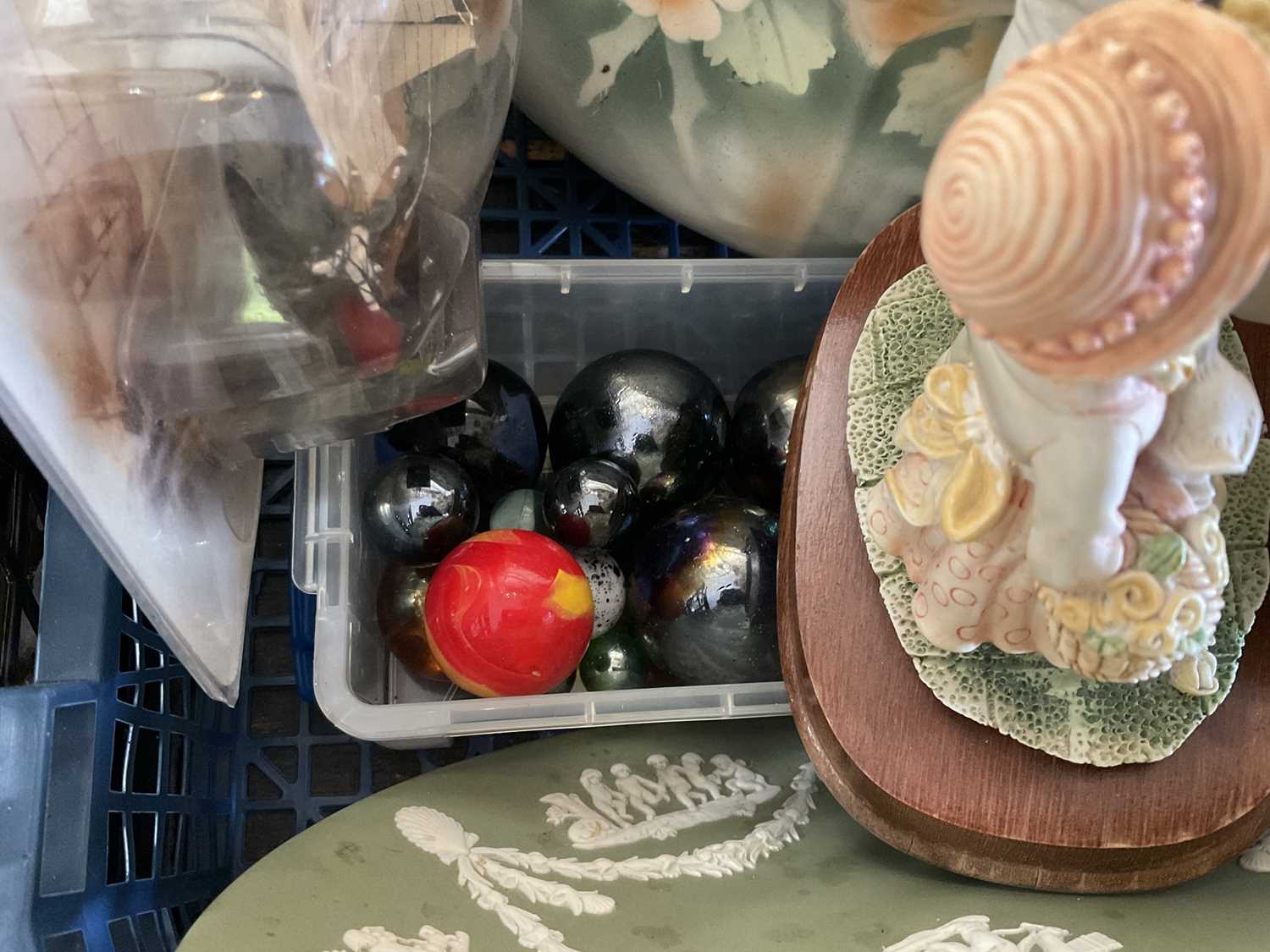 Sundry items including clocks, silver plate, ceramics, collection of marbles, etc - Image 5 of 6