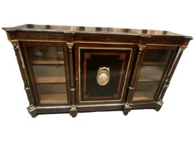 Victorian ebonised, thuya wood and gilt metal mounted credenza