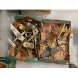 Two boxes of brass and other model aircraft (2 boxes)