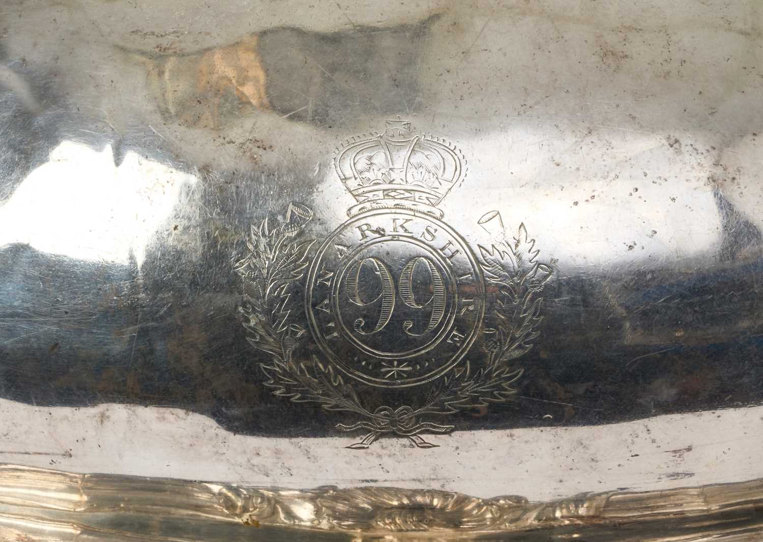 19th century silver plated regimental serving dome - Image 2 of 2