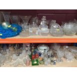 Collection of old scent bottles and glassware