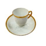 Wedgwood leaf moulded bone china coffee cup and saucer