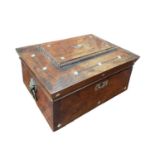 William IV rosewood and mother of pearl inlaid workbox