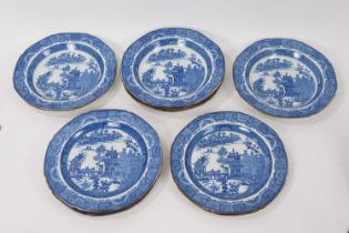 Set of ten early 19th century Swansea dishes