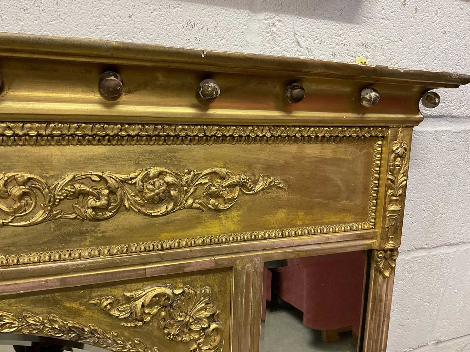 Early 19th century overmantel mirror in gilt frame - Image 6 of 6