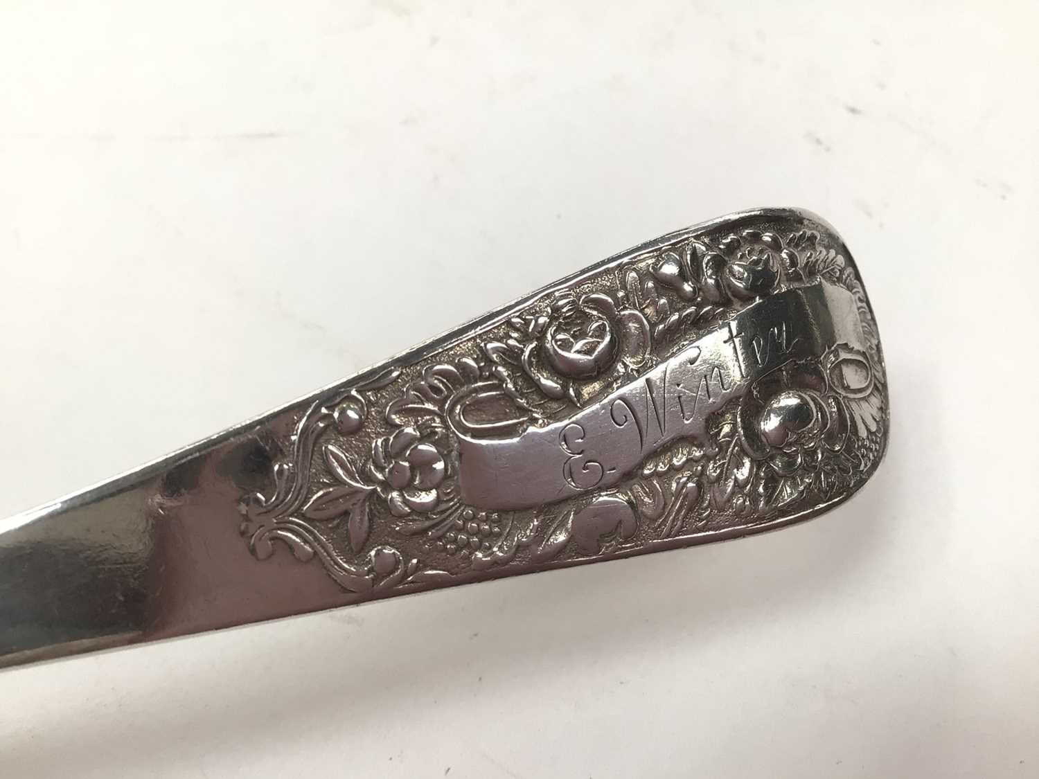 Continental silver (84) tablespoon with engraved name 'E. Winter' - Image 2 of 3