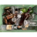 Selection of glass Chemists bottles (1 box)