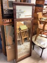 Antique mahogany framed mirror, 60cm wide, 156cm high