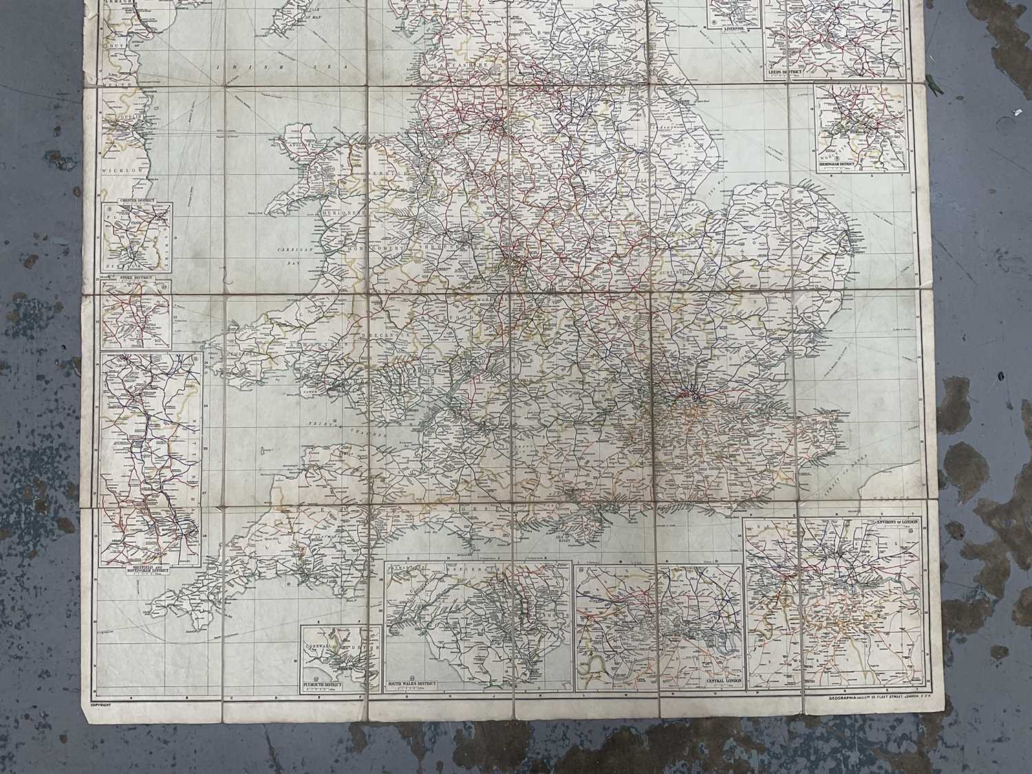 "Geographia" Railway Map of Great Britain and Ulster, 1923 for Fleet Sales Service, together with Ir - Image 4 of 7