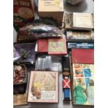 Group of vintage boxed games, two Maisto model planes and other items