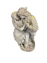 Concrete garden statue of a romantic couple, 72cm high